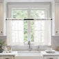MIULEE Ivory Sheer Kitchen Curtains 30x36 Inches Length 2 Panels Embroidered by MIULEE