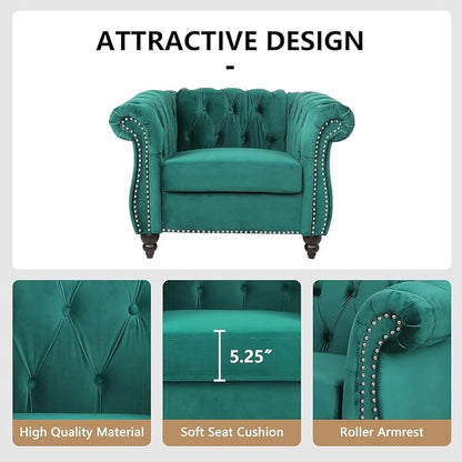 Mid-Century Sofa Chair, Velvet Accent Chair - Image 4