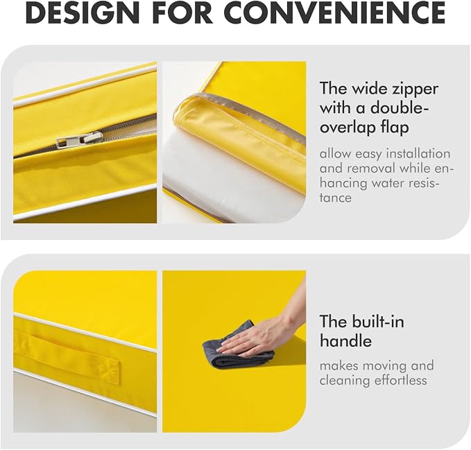 MIULEE Yellow Outdoor Seat Cushion 22x24 Inch Waterproof & 3 Year Fade - Image 7