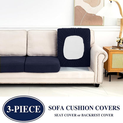 LA MEACK Couch Cushion Covers Seat Cushion Cover Stretch Couch Cover Separate - Image 3