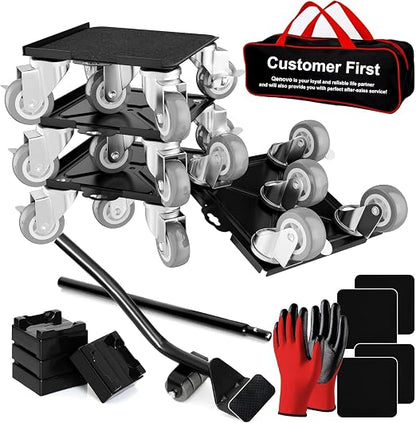 Furniture Dolly Set 5 Wheels Heavy Duty, Furniture Movers by Qenovo