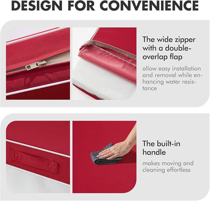 MIULEE Red Outdoor Seat Cushion 24x24 Inch Waterproof & 3 Year Fade Resistant - Image 7