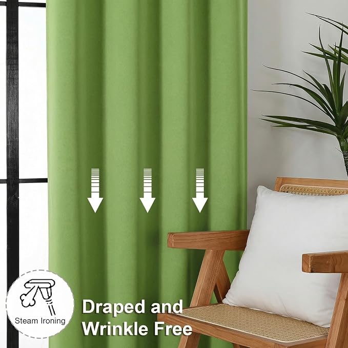 Simplebrand Ava Lime Blackout Curtains - Image 7