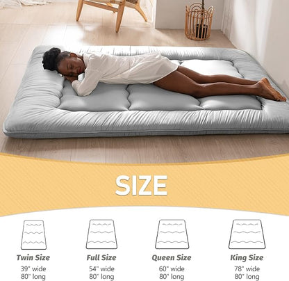 MAXYOYO Japanese Floor Mattress Futon Mattress, Thicken Futon Roll Up Guest - Image 6
