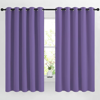 NICETOWN Lilac Purple Room Darkening Curtains 66 inches Long, Grommet Thermal by NICETOWN