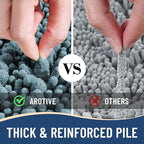 Arotive Luxury Chenille Bathroom Rug Mat, Extra Soft Thick Absorbent Shaggy Bath Rugs, Non-Slip Machine Wash Dry, Plush Bath Mats for Bathroom, Shower and Tub, 34x21, Smoky Gray