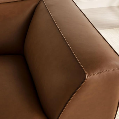 Modway Auren Vegan Leather Corner Modular Chair in Coffee - Image 5