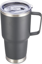 30 oz Tumbler with Handle and Lid, Stainless Steel Tumblers Double Wall Vacuum Insulated Travel Mug Leak Proof Cup Keep Drinks Cold and Hot Grey, 1 Pack