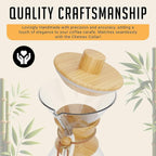 HEXNUB – Bamboo Lid for Chemex Coffee Maker, Heat-Retaining Chemex Cover and Warmer, Fits Bodum, Cosori Pour Over Coffee Makers