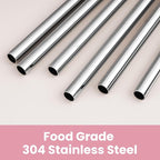 Tomorotec 6-Pack Reusable Stainless-Steel Straws with Silicone Tips, 3 Sizes Compatible with Stanley Tumblers 40OZ 30OZ 20OZ 14OZ, Dishwasher Safe, Includes 2 Cleaning Brushes (Candy Land)