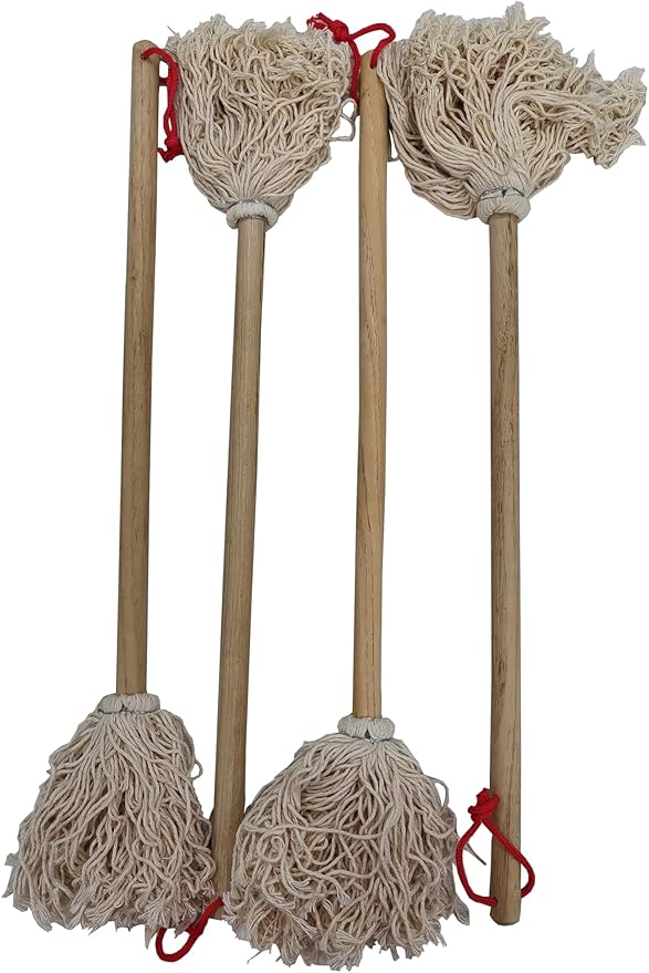 Better Grillin BBQ Bastin Mop Basting Barbecue Brush/Mop Easily Applies Marinades, Sauces, Washes Out, 16in Handle, 4pk