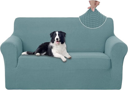 U-NICE HOME Loveseat Cover Stretch Couch Cover Sofa Slipcover, Light Blue | 2 by U-NICEHOME