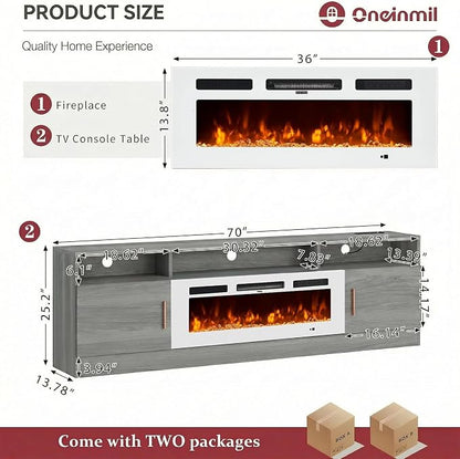 oneinmil 70" Fireplace TV Stand - Image 3