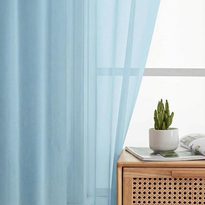 Sheer Curtains 63 Inch Length 2 Panels Set - Image 6