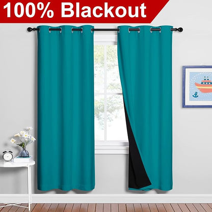 NICETOWN 100% Blackout Window Curtain Panels, Full Light Blocking Drapes - Image 2