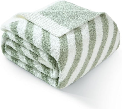 Snuggle Sac Ultra Soft Throw Blanket, Sage Green, Cozy Knitted, Fuzzy Knit by SnuggleSac