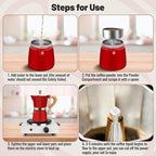 3 Cup Aluminum Moka Pot Classic Stovetop Espresso Coffee Maker 150ml 5oz Coffeemaker Percolator Mocha Pot Greca Coffee Maker Cafe Makers for Italian and Cuban Café Brewing Red