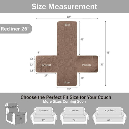 Toffee Quilted TV Recliner Covers, Medium Recliner Chair Covers, Lazy Boy Chair - Image 7
