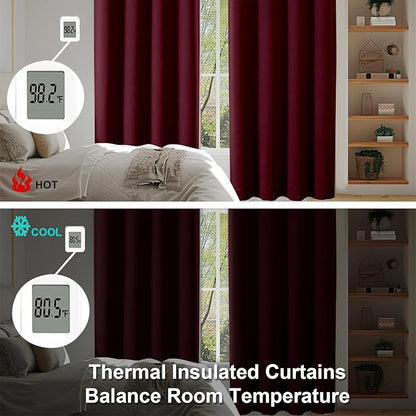 Simplebrand Ava Burgundy Short Blackout Curtains - Image 6