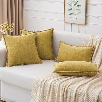 MIULEE Decorative Lumbar Throw Pillow Covers 12x20 Inch Mustard Yellow | 2 Pack - Image 5