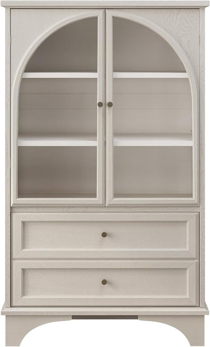 52" Tall Display Cabinet with Glass Doors, Glass Display Case Storage Cabinets - Image 6