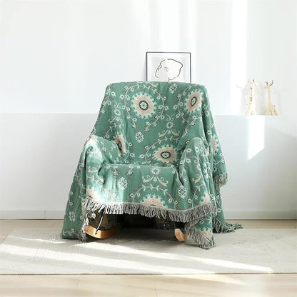 LUTBM Boho Throw Blanket for Bed 100% Cotton Ultra Soft Rustic Quilt Summer - Image 5
