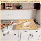 Reversible Wooden Pastry Board, 24" x 20" Wooden Cutting Board with Lip, Pastry Board Cutting Board Chopping Board Pie Board with Engraved Ruler for Counter Top Kitchen