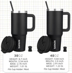 BJPKPK 30oz Stainless Steel Insulated Tumbler With Handle And Lid Straw Travel Coffee Mug Thermal Cup,Black