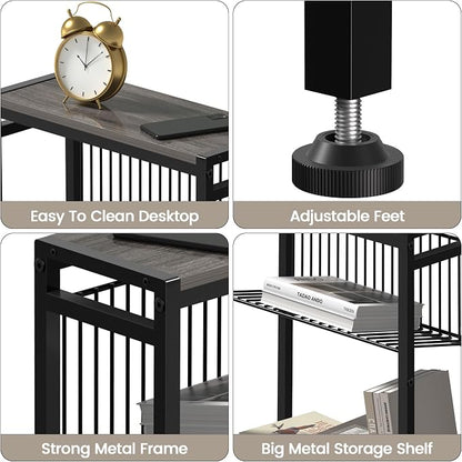 End Table Set of 2 for Small Space, 3-Tier Narrow Side Table - Image 7