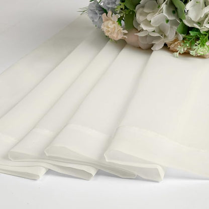 Ivory Sheer Curtains 48 Inch Length 2 Pcs, Rustic Farmhouse Curtains - Image 6