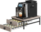 Coffee Pod Drawer Holder for K Cup, 56 Pods Capacity, 2 Tier Organizer for K Cup, Coffee Pod Organizer for Countertop, Space Saving, Easy Assembly, Greige and Black KH28BGY1