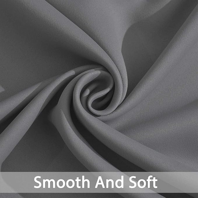 Yakamok Grey Room Darkening Curtains 52x84 inch Gray Grommet-Living Room | 2 - Image 6