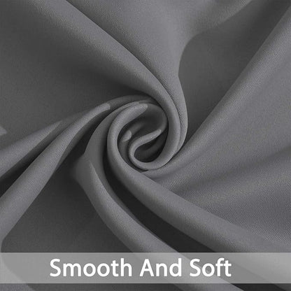 Yakamok Grey Room Darkening Curtains 96 inch Gray Sliding Door Drapes | 1 - Image 4