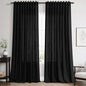 Black Linen Curtains 90 Inches Long by Nanspring