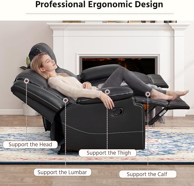 ANJ Premium Genuine Manual Reclining Sofa Set, Included Single Recliner Chair - Image 7