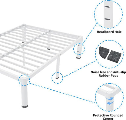 ROIL 14 Inch White Twin XL Bed Frame - Image 4