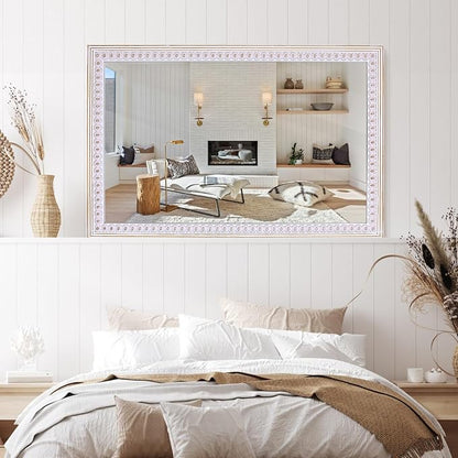 35x23 Inch Rustic Farmhouse Rectangle Mirror - Image 7