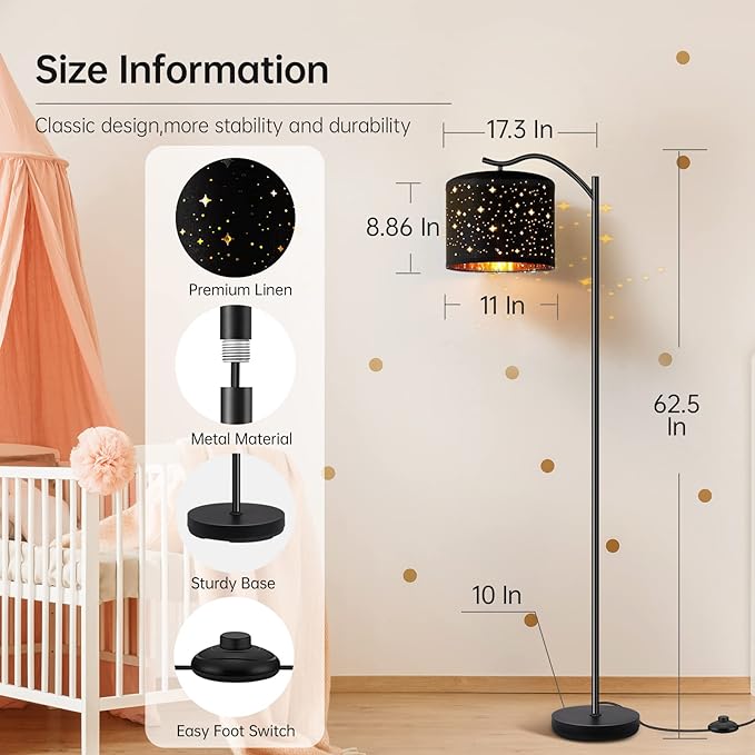 BoostArea Floor Lamp for Living Room, LED Arched Tall Modern Standing Lamp - Image 5