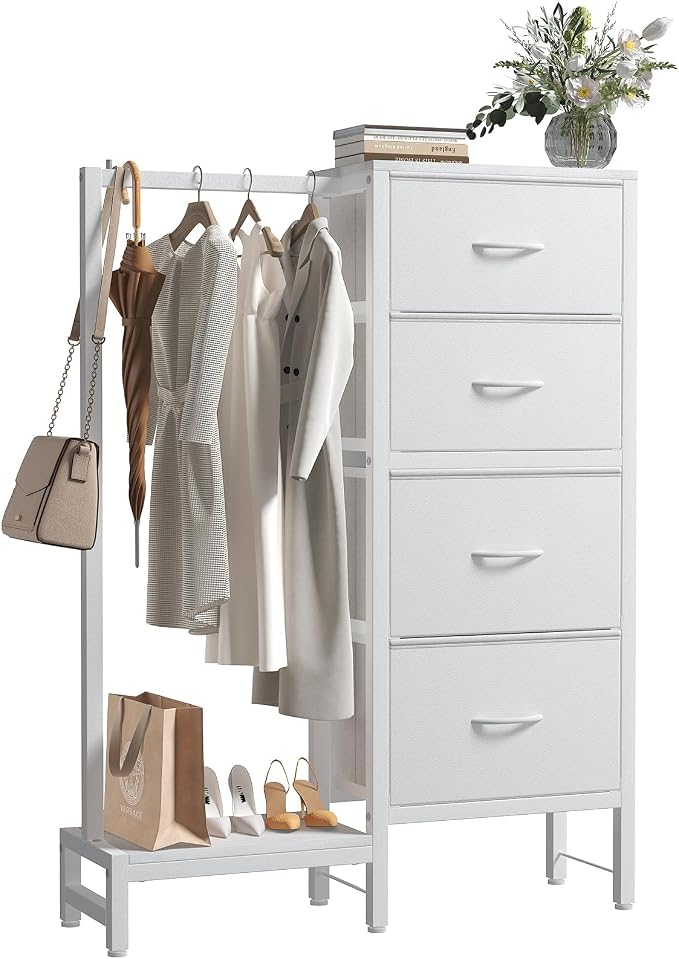 OLIXIS Dresser with Hanging Rack, 4 in 1 Storage Fabric Dresser by OLIXIS