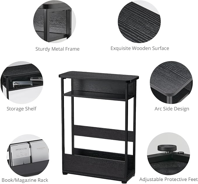 Narrow Side Table, 3-Tier Slim End Table - Image 5