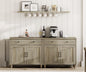 WAMAPT Buffet Cabinet with 4 Doors and 2 Drawers, Large Coffee Bar Table Wood by WAMPAT