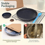 Sturdy Nonstick Tart Pan 9 inch Removable Bottom, Round Carbon Steel Quiche Pan for Baking, Heavy Duty Tart Mold loose for Pie, Mousse Cakes,Fruit and Desserts