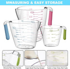 20-Piece Measuring Cups and Spoons Set, Nesting Stainless Steel Measuring Cups Spoons with Plastic Measuring Cup for Dry and Liquid Ingredients, Kitchen Cooking & Baking Gadgets