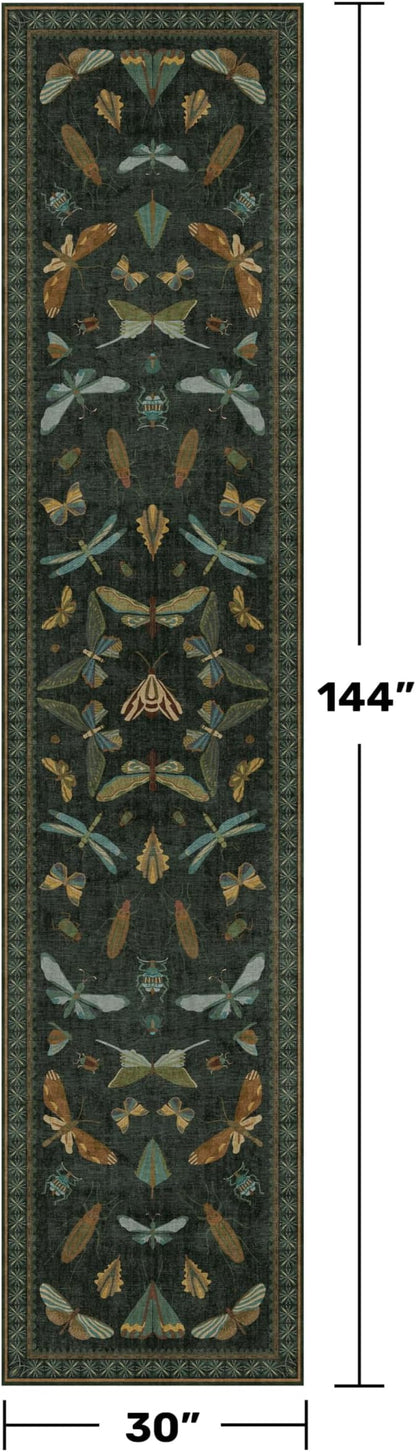 Dark Green 2'6"x12' Long Runner Rugs - Image 2