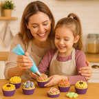 Russian Piping Tips Set – 12 Flower Frosting Nozzles, 2 Leaf Piping Tips, 2 Couplers, 20 Pastry Bags & 1 Reusable Bag – Large & Mini Russian Piping Tips for Cake Decorating, Cupcakes, Cookies