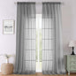 Charcoal Grey Sheer Curtains 108 Inches Long 2 Pcs, Airy Light Filtering by Lecloud
