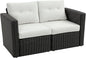 Outsunny 2 Piece Patio Wicker Corner Sofa Set, Outdoor PE Rattan Furniture by Outsunny