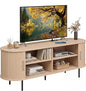 Tangkula Fluted TV Stand for TVs up to 60”, Mid Century Curved Entertainment by TANGKULA