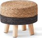 Cpintltr Ottoman Natural Seagrass Footrest Poufs Hand Weave Round Foot Stool by CpintltrFruniture