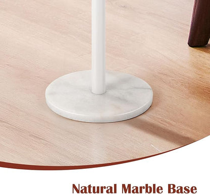 smusei Small Drink Table with Marble Base Round Side Table - Image 8